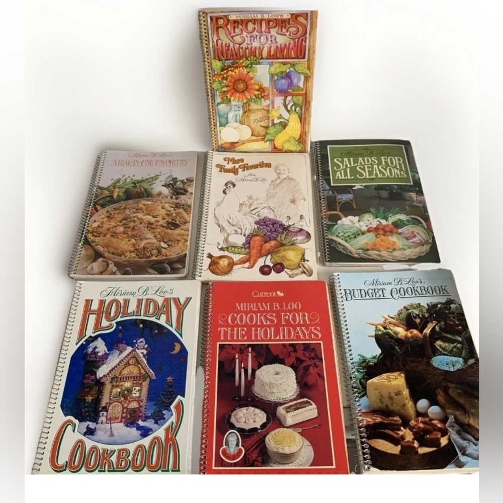 7 Cookbooks By Miriam B. Loo’s 1980’s Recipes Budget Healthy Holidays Favorites